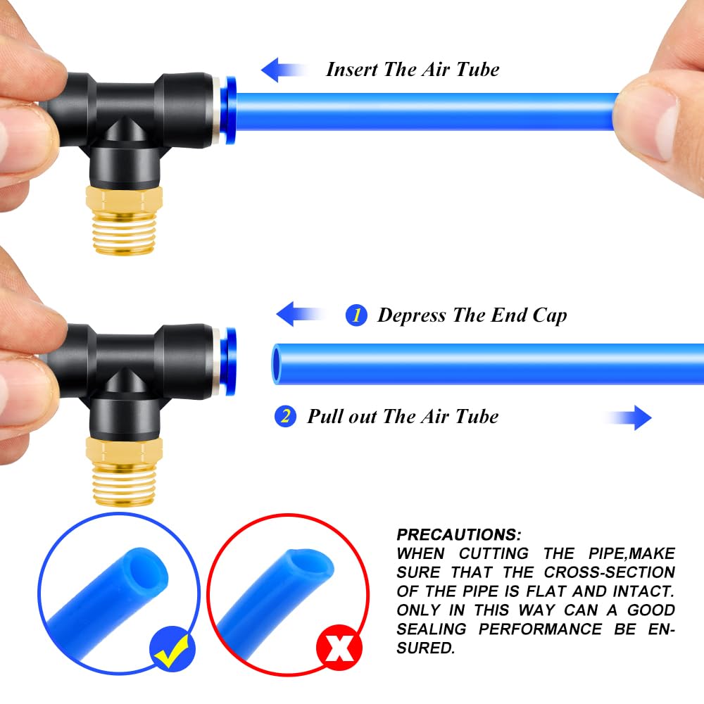 Raccordo A T Connettore Connettore Pneumatico Giunto Per Tubo PU/PA 8 Mm - Foto 4