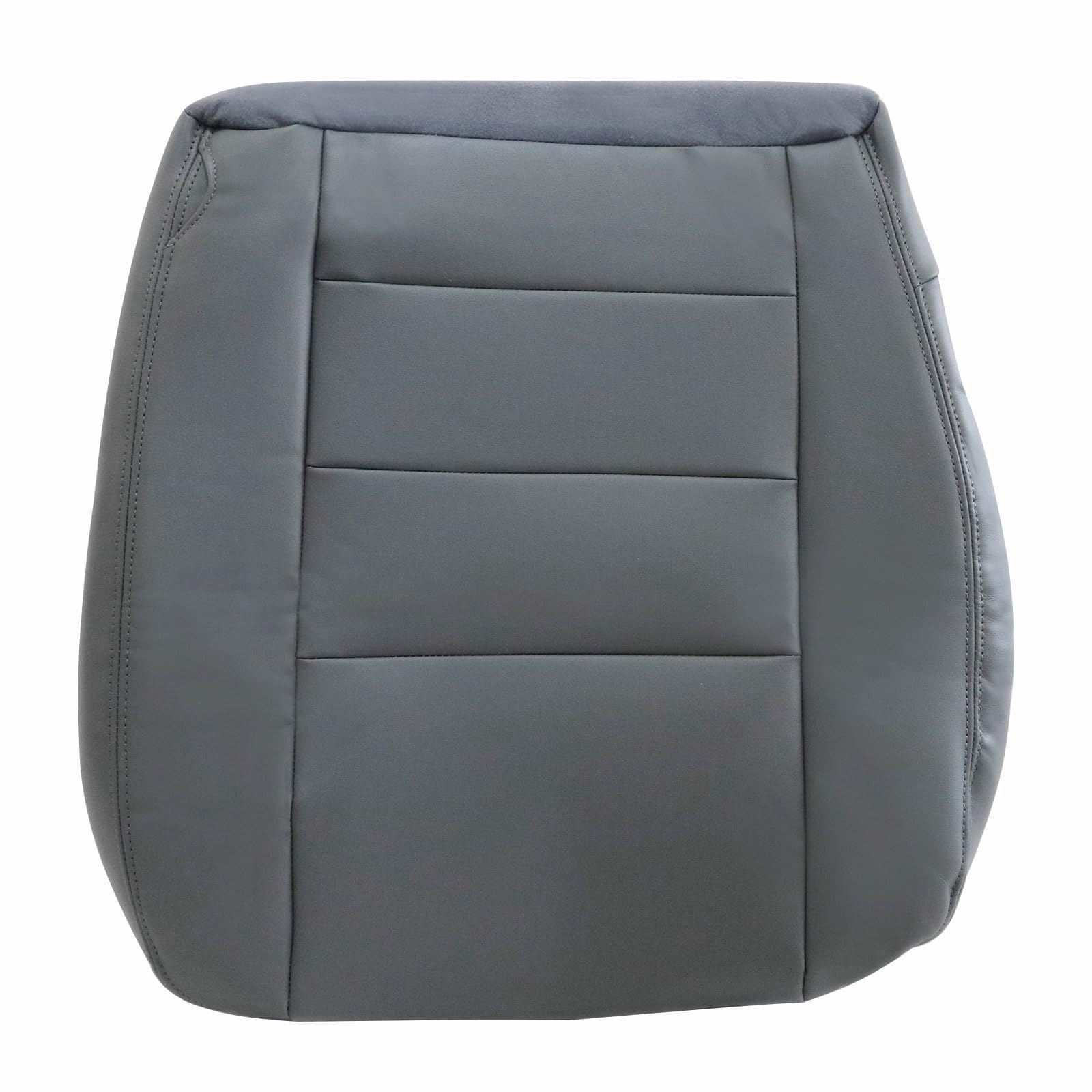 Priprilod Leather Gray Super Duty Lariat Driver Side Bottom Replacement Seat Cover Compatible with Ford F250 F350 2002 2003 2004 2005 2006 2007