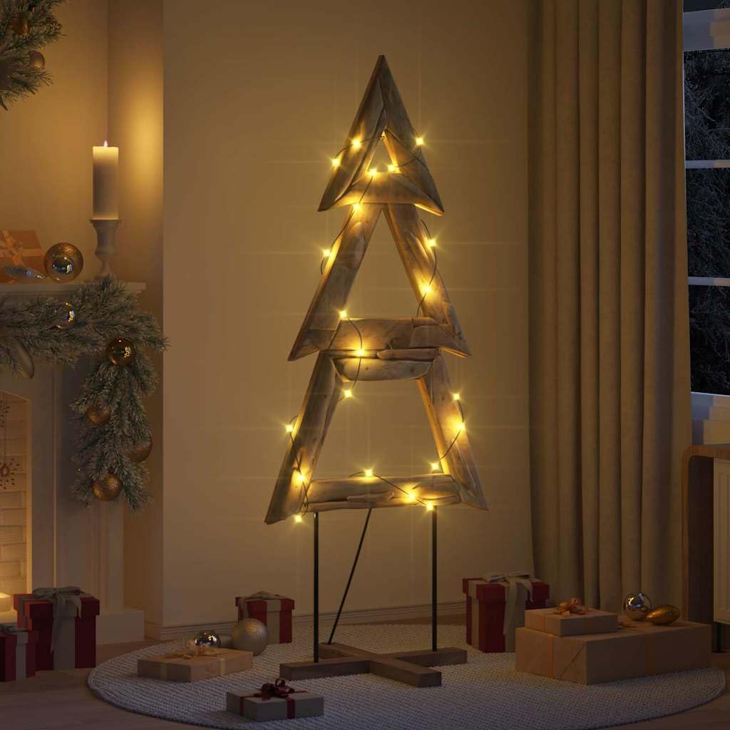 Albero di Natale marrone, 181 cm, in legno massello di teak