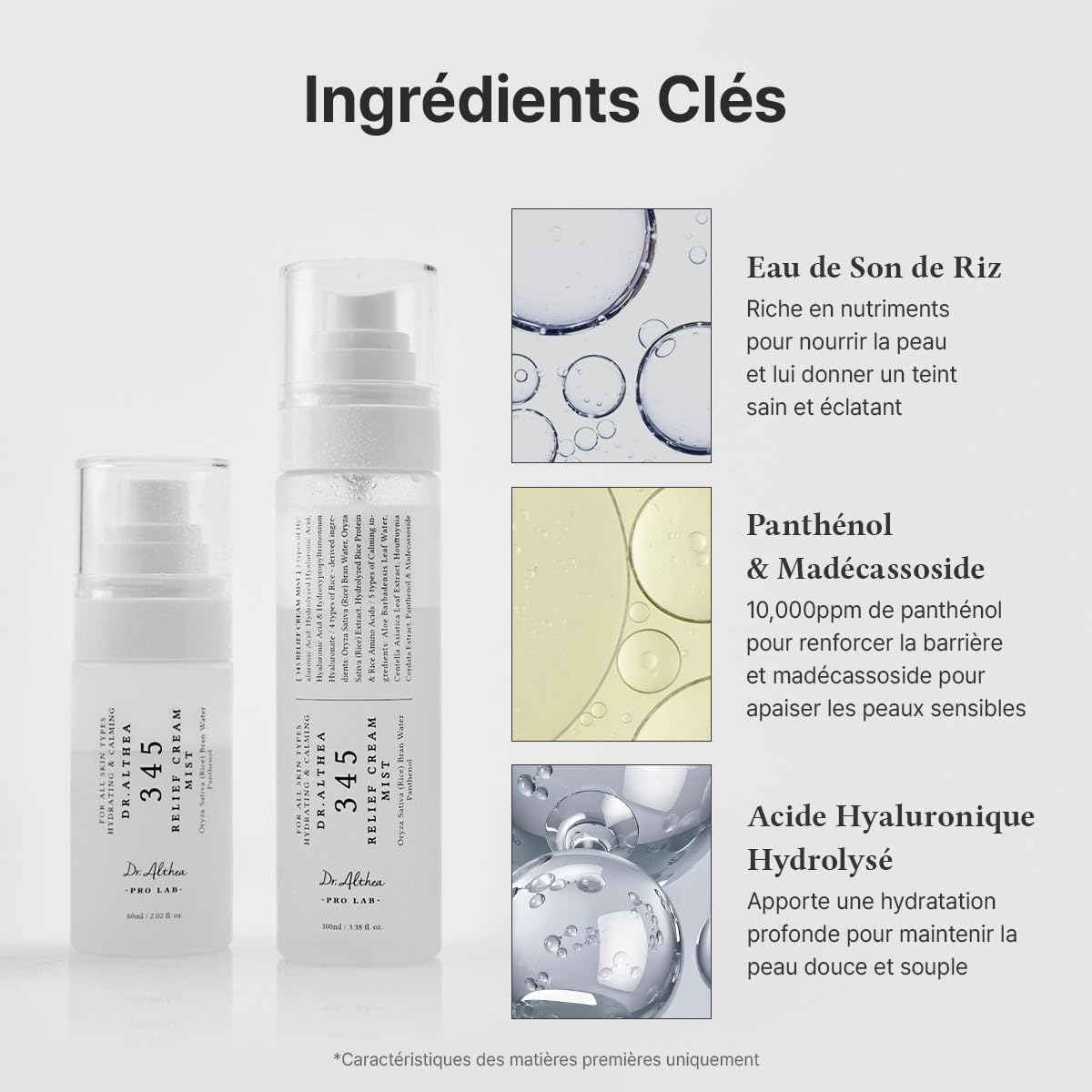 Dr.Althea 345 Relief Cream Mist | Brume Visage Hydratante à l’Extrait de Riz | Soin Apaisant pour Peaux Sensibles | Cosmétique Coréenne Vegan, 100ml