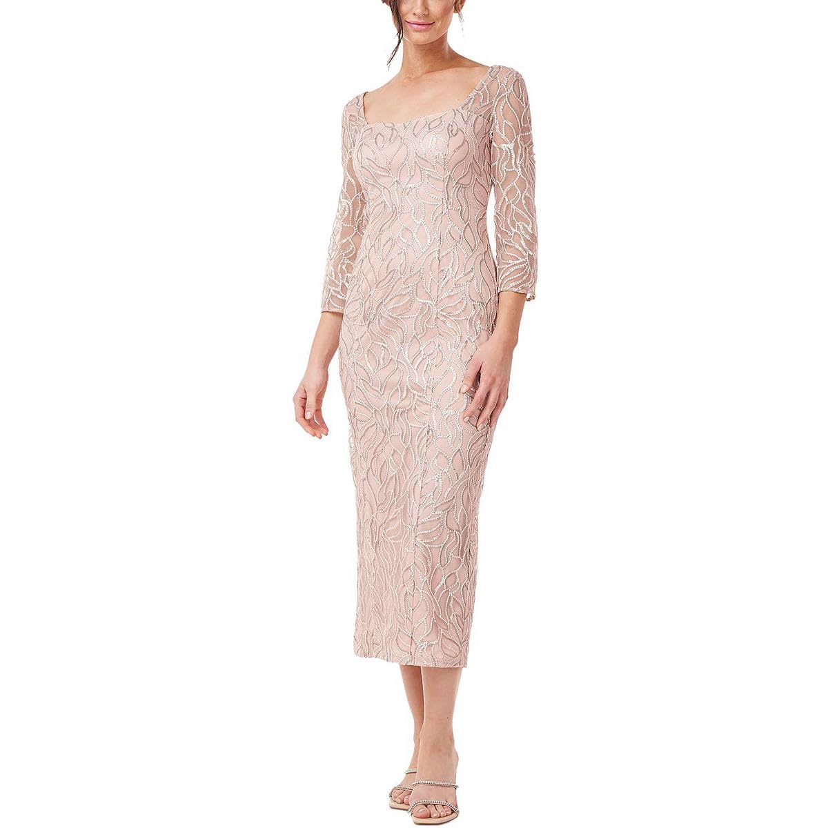 JS CollectionsWomens Sequined Midi Cocktail and Party Dress