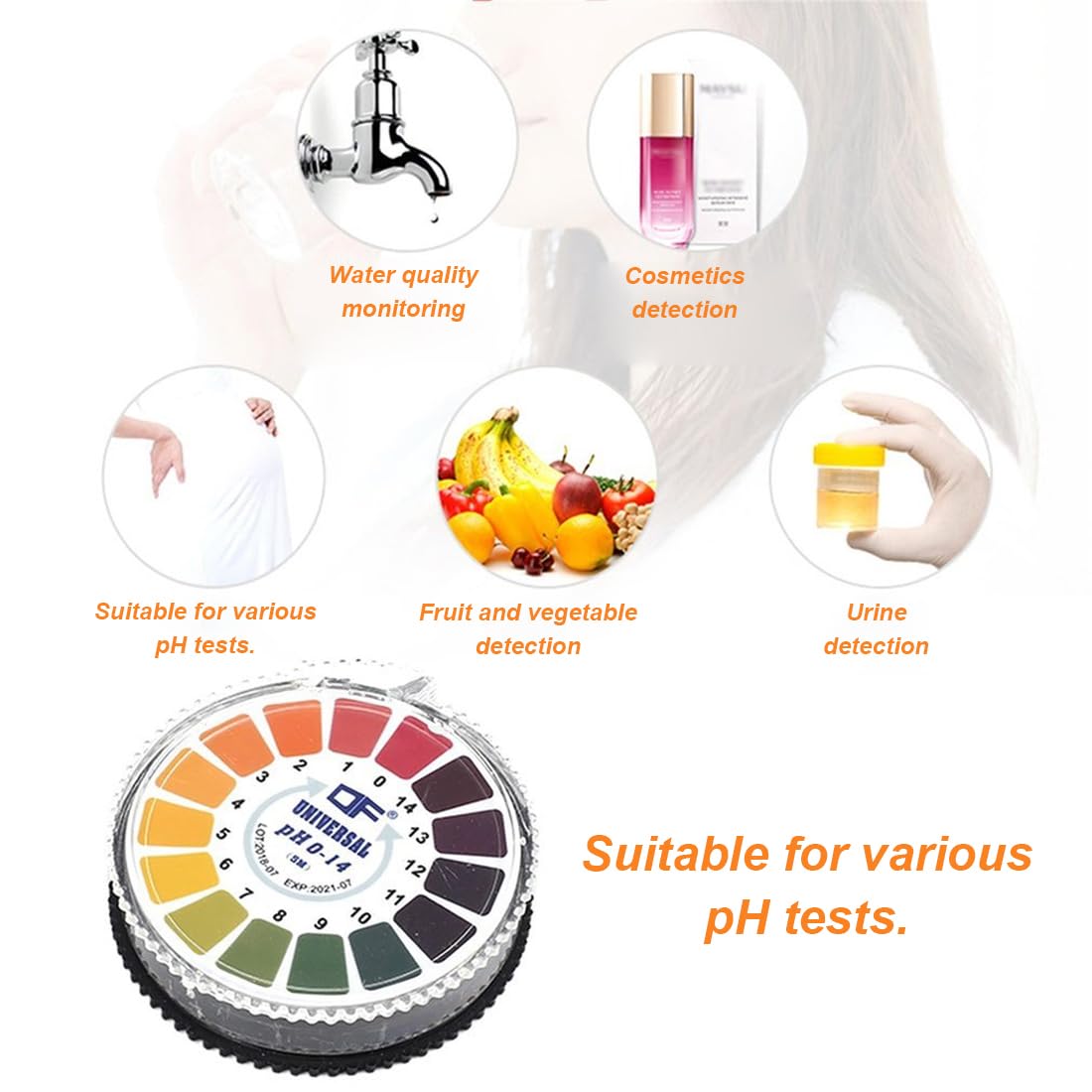 Cartine Tornasole PH 5m | Test Acido-base 0-14 - Per Casa, Scuola, Laboratorio - Foto 8