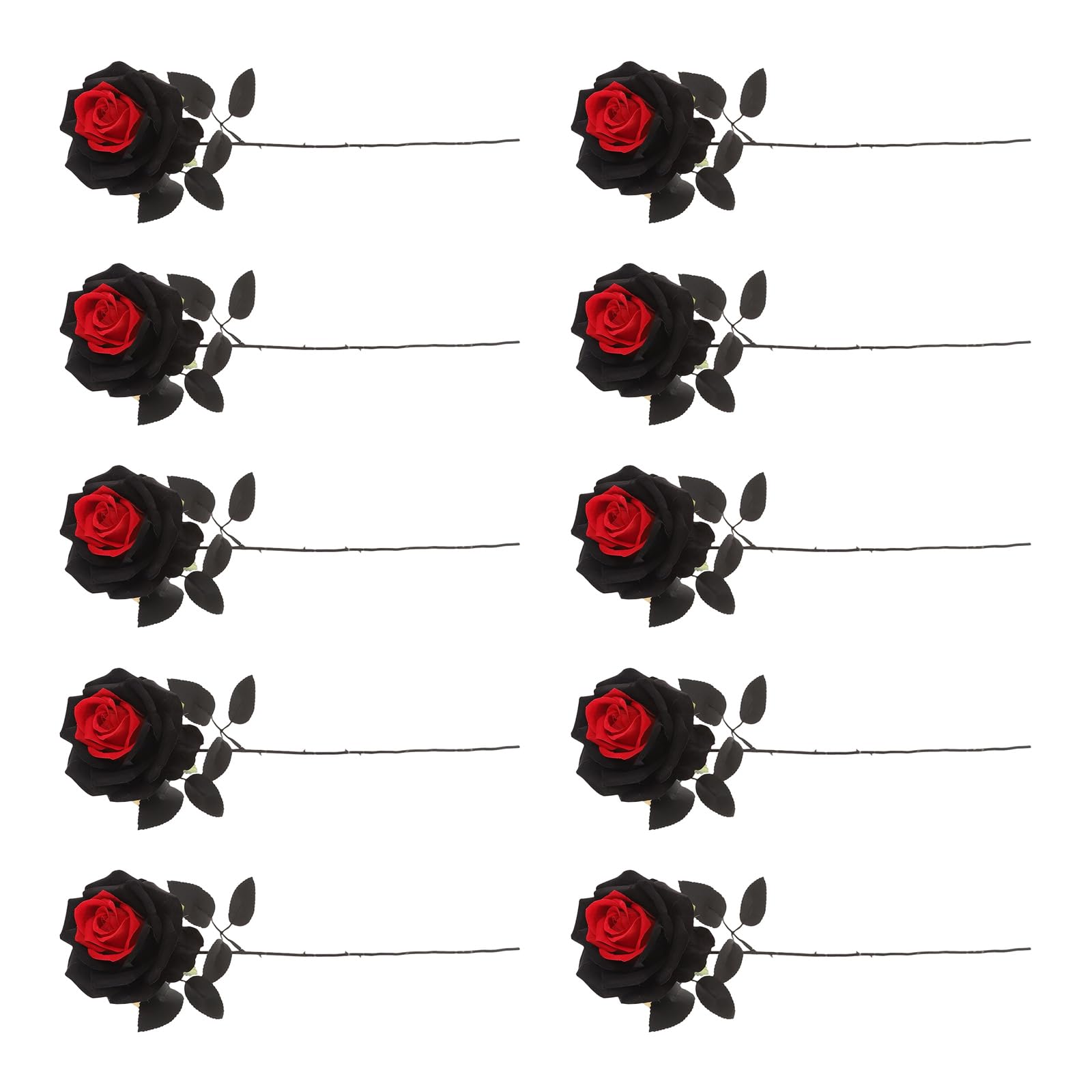 Zxfdsfdbnm 10Pcs Velvety Halloween Roses Decoration Artificial Velvety Roses Flower for Table Centerpieces Festival Celebration Dark Home Deck