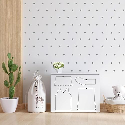 Miniatura 3 de Adhesivos de lunares plateados para pared, 1 pulgada, 240 unidades (plata mate)