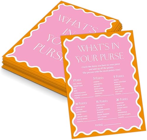 Juego de 30 invitados con bordes ondulados rosados para 30 invitados con tarjetas de juego, juego de despedida de soltera con borde ondulado,