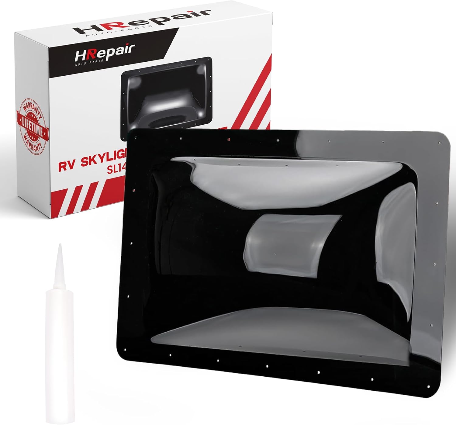 SL1422 RV Skylight Replacement,18" x 26" Camper Skylight fits Standard 14" x 22" Openings 16" x 26" Overall,RV Shower Bathroom Skylight Cover - SL1422DS(Dark Smoke) Black