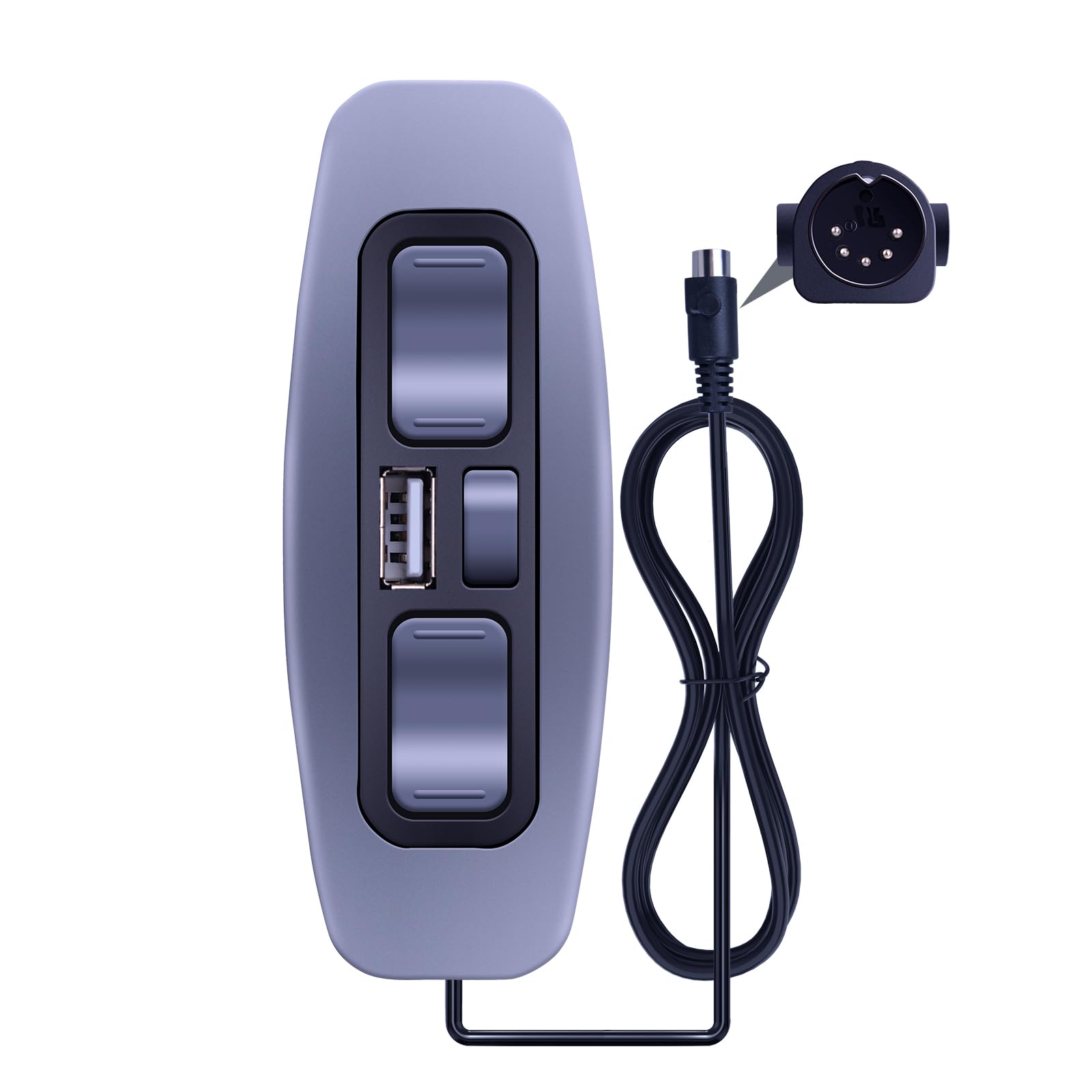 5 Button Recliner Remote Replacement for Okin Hand Control Handset 5 Pin Plug with USB, Lift Chair Control Replacement for Power Recliner Chair, Electric Recliner, Sofa Reclinable, Left Side