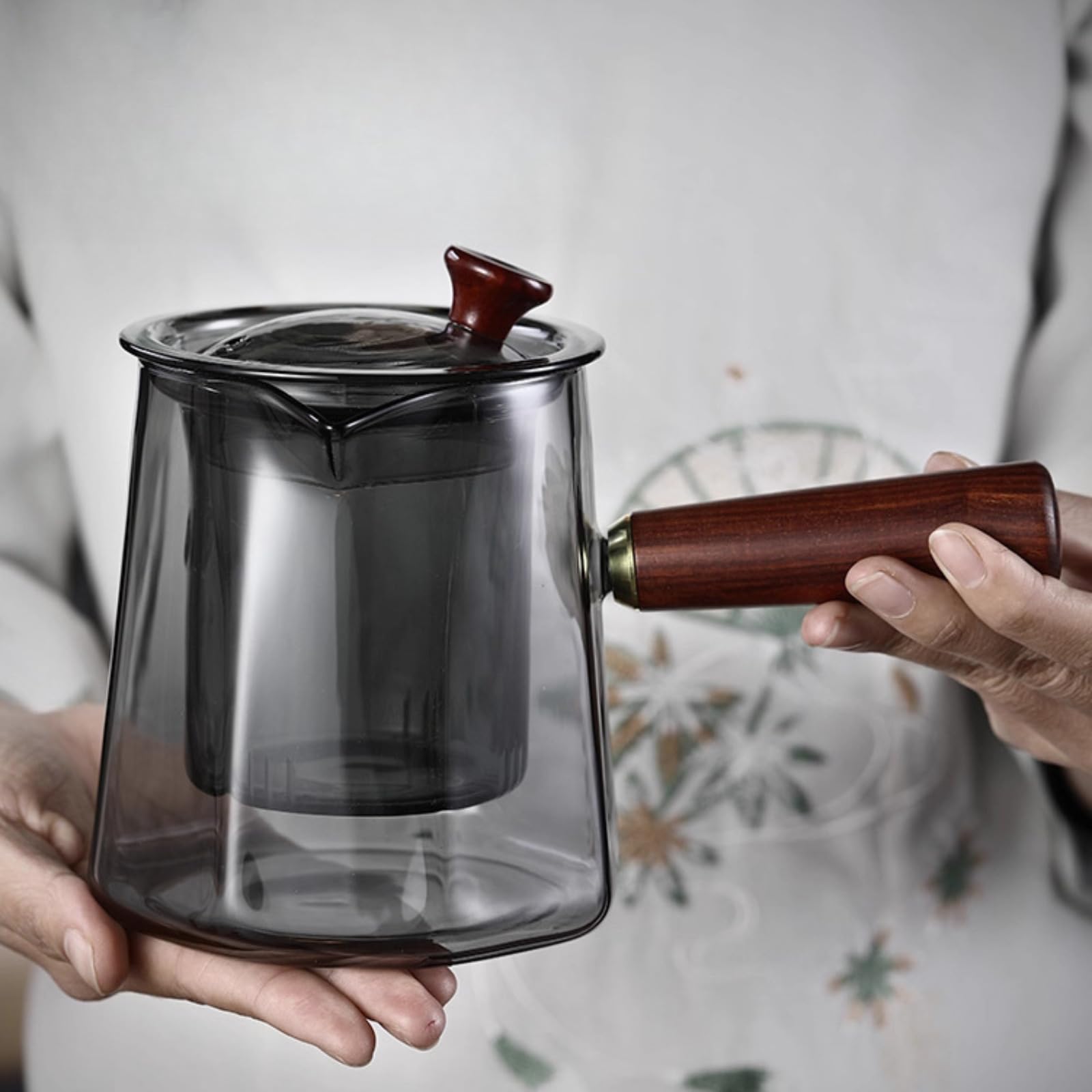 Odporny na ciepło szklany czajniczek zaparzacz do herbaty, 540 ml, domowy chiński styl retro