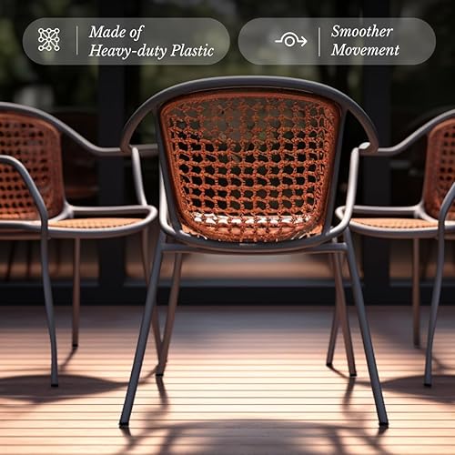 Miniatura 10 de 78" Ronda Insertar Glide Pata de Silla Protectores  Negro  Paquete de 25