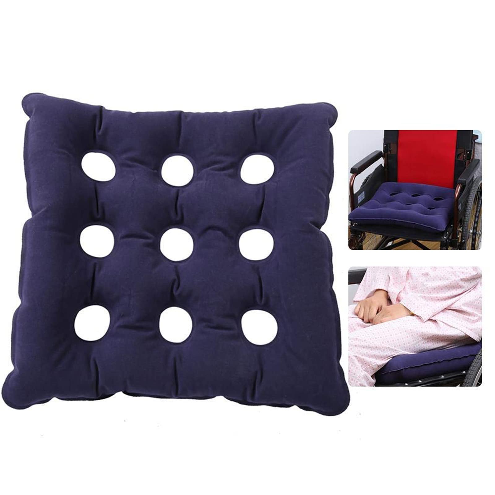 Cojín para Silla De Ruedas para Úlceras por Presión - Cojines Inflables para Úlceras por Presión para Aliviar La Presión - Cojines para Úlceras por Presión para Sent,Blue