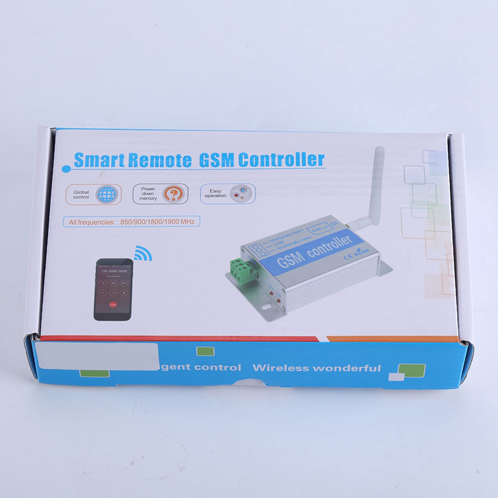 YWBL-WH Télécommande GSM CL1 - Commutateur SMS GSM 2G Quad Band - Relais sans Fil 10 A pour Portail de Garage, Appareils électroménagers et Contrôle Industriel (UE)