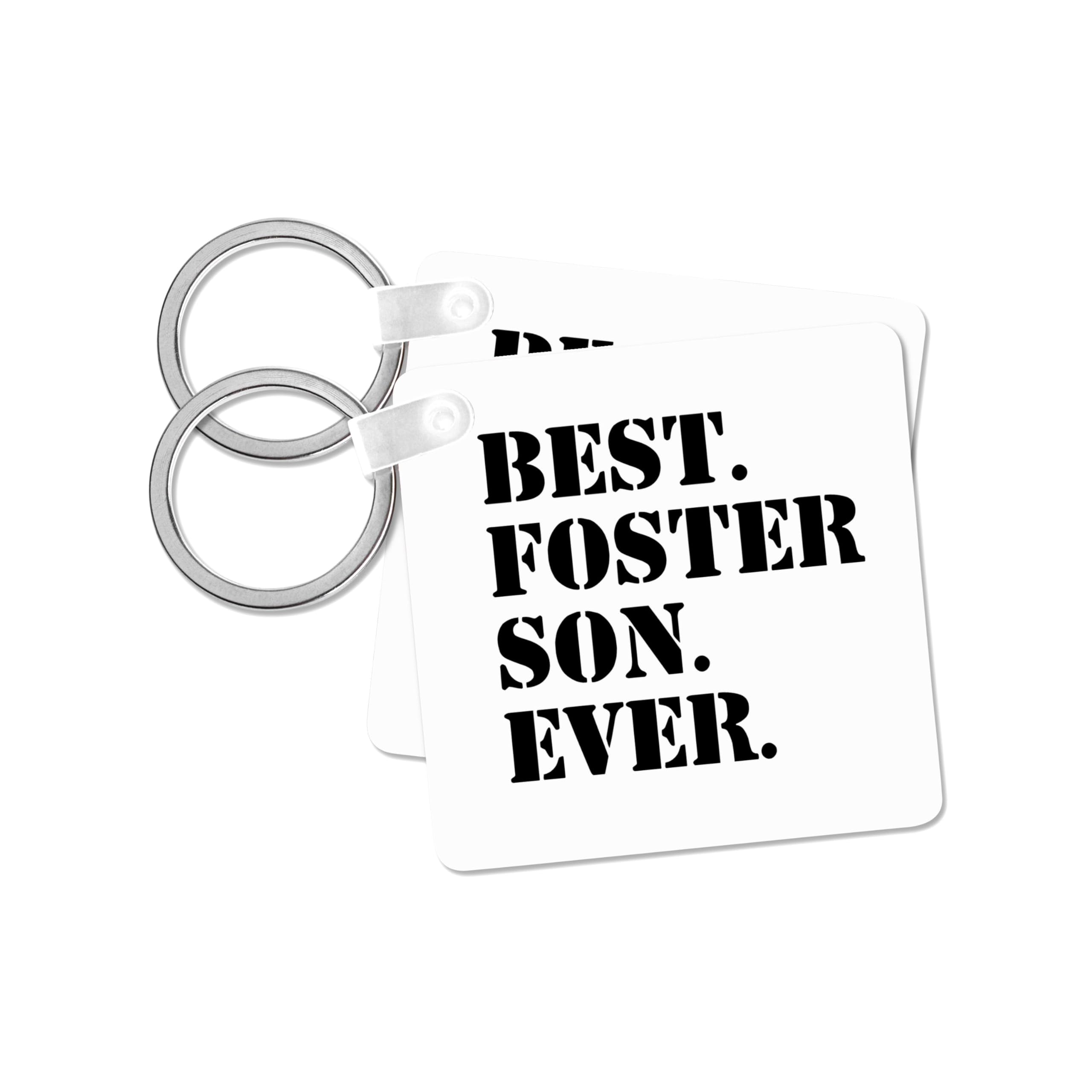 3dRose, Best Foster Son Ever - Gifts for foster children - foster child - Family and relatives gifts, set of 2 Key Chains