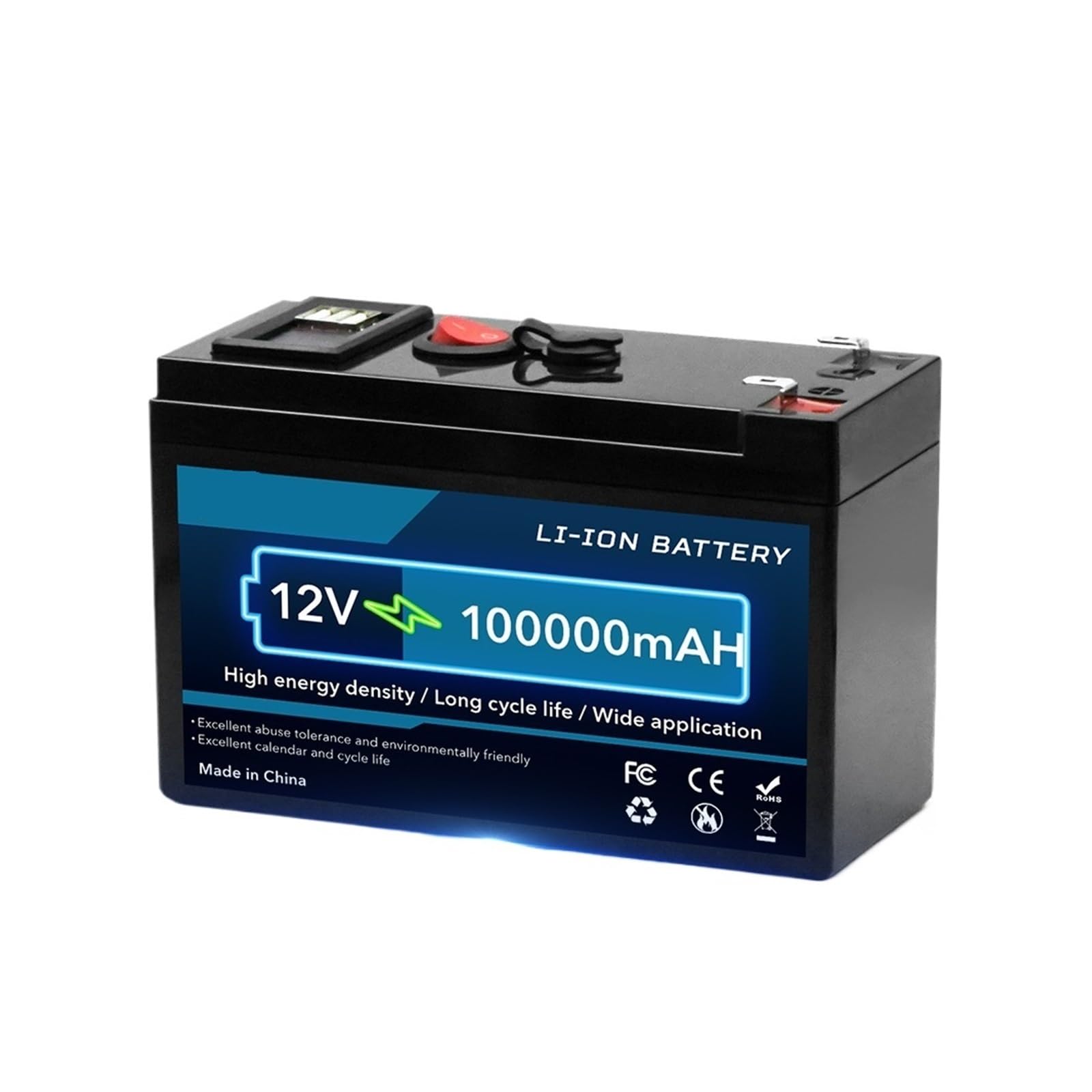 Batteria al litio 12V 150AH con sistema BMS integrato, adatta | Sistemi domestici di accumulo di energia e generazione di energia solare(12V-100AH)