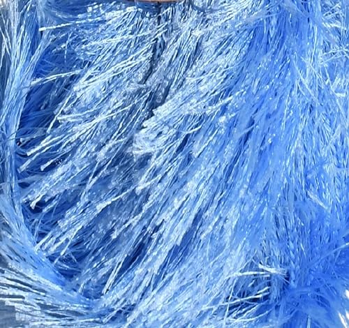Image of Eyelash Fun Fur Yarn Premium 100% Polyester 164 Yds (150 Mt), 3.53 Oz (100 Gr) Colorful Crochet Yarn Dıy Hand Knitting (Blue, 3 Skein)