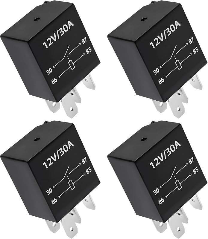 Relé automotivo Ohleats 4 pinos 12 V 30 A para acessórios – Kit com 4 unidades