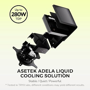 TRYX Panorama SE 360 ARGB 360mm AIO Rotatable 6.5' AMOLED Curved Screen 3D Anamorphic Effect Customizable AIO Cooler 360mm Acetek Adela 280w TDP ARGB Fan Intel LGA 1851/1700/115X AMD