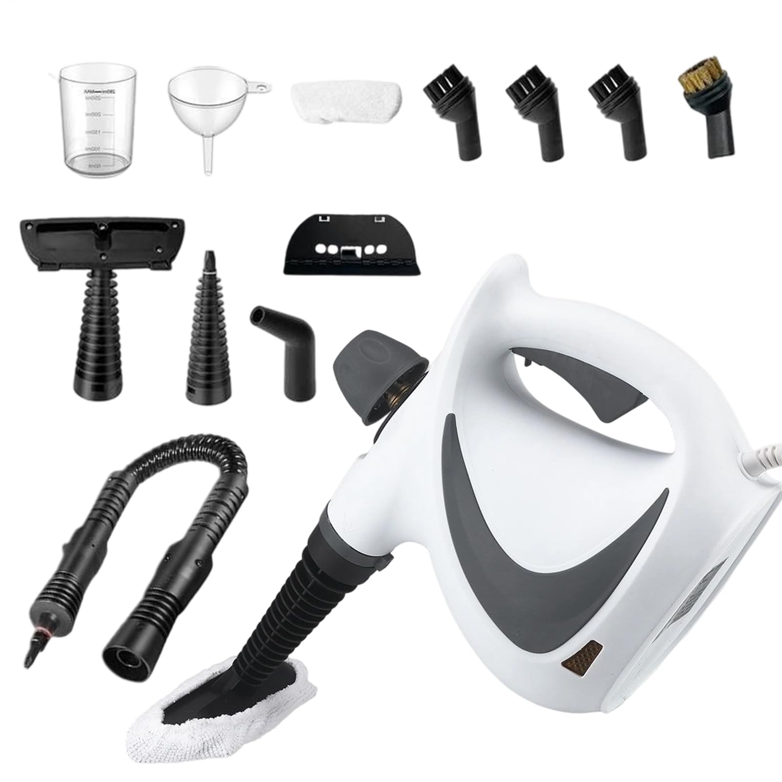 Limpiador de vapor, detergente manual para baldosas y 12 accesorios para suelos de madera, baldosas, sofá, zona de animales, detalle de coche, armario, ropa, alfombra