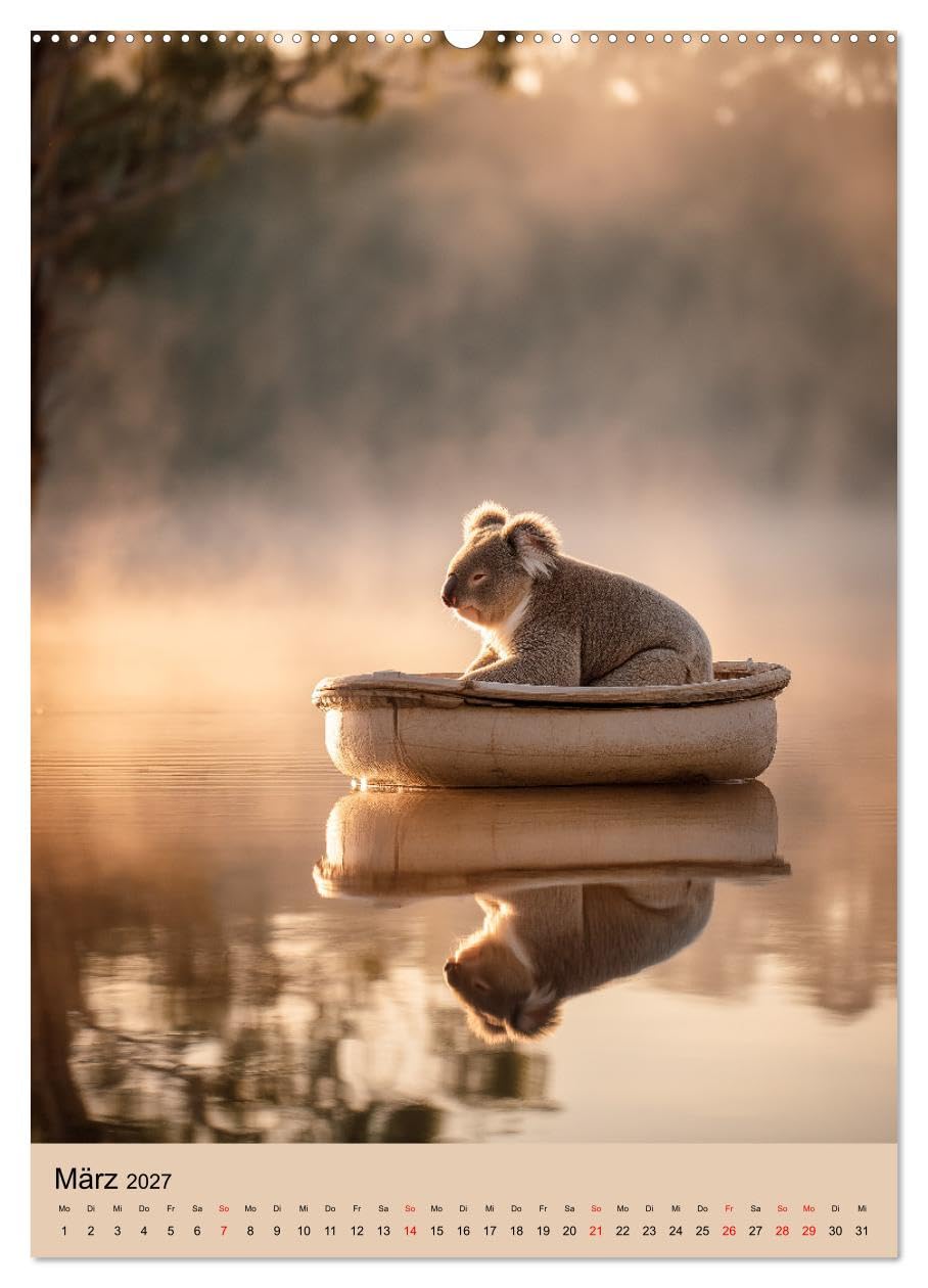 CALVENDO - Workaholic - Mach mal Pause und chill wie ein Koala (hochwertiger Premium Wandkalender 2027 DIN A2 hoch), Kunstdruck in Hochglanz: Lustiger Koala Kalender: Koalas und Koalabären als Beutelt