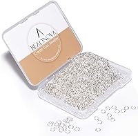 Vista 11 de BEADNOVA Anillos de salto de 5mm para hacer joyas, anillos abiertos plateados para aretes y llaveros (1200 piezas)