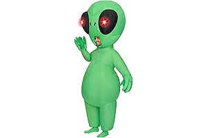 Adults Halloween Inflatable Costumes with Light Up Eyes, Scary Alien Blow-up Costumes...