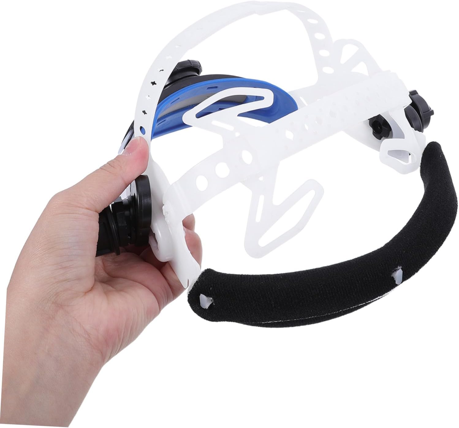 Welding Helmet Headgear Replacement with Adjustable Sweatband Detachable Split Structure for Face Shield Suspension Anti-shift Broad Contact Headband White