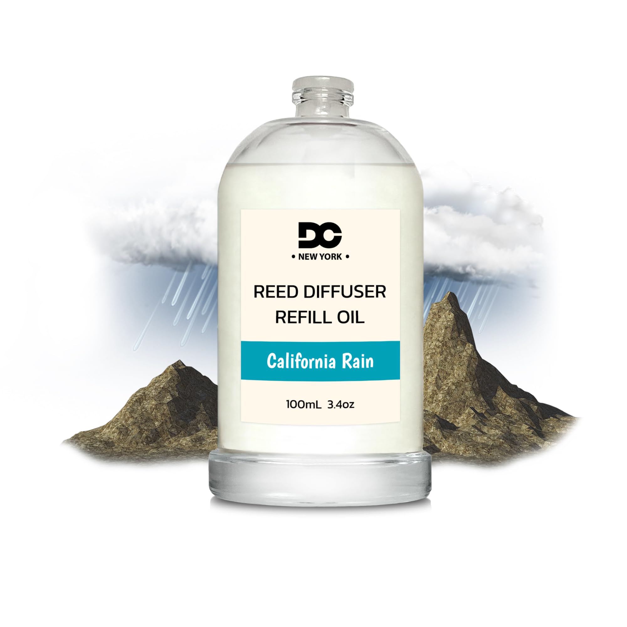 Daniella's Candles California Rain Reed Diffuser Refill Oil, 3.4oz/100ml, Premium Fragrance Oil, Home Fragrance, Long Lasting, Oil for Reed Diffuser