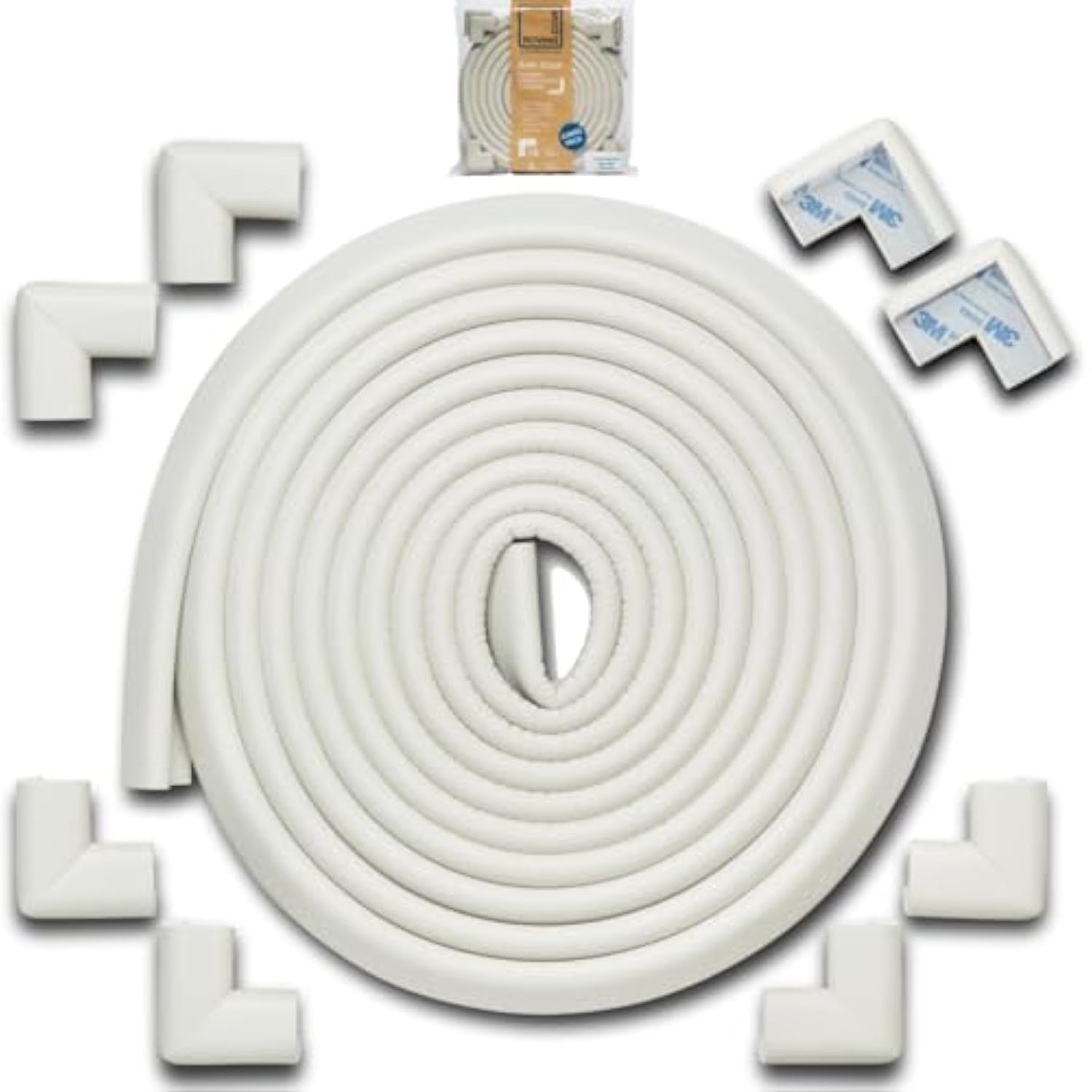 Aventura Cove ¨ borde + esquinas Extra Pure, extra denso, extra largo òsafe edgeª y esquina cushionó – valor pack; Premium childproofing Edge Corner guard – Child Safety Home Safety Furniture and Table Edge Corner Protectors blanco Oyster Talla:18ft Edge