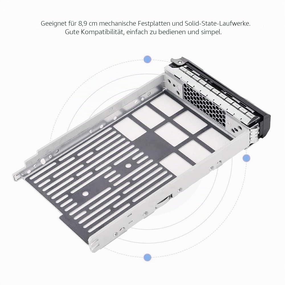 RGBS 3,5" SAS SATA Festplatte Tray Caddy mit Drive Befestigungsschrauben für Dell 8,9 cm F238 F 0 G302D G302D 0F238F 0X968D X968D SAS/SATAu, Dell PowerEdge R610, R710, T610, T710 mit 4 Schrauben
