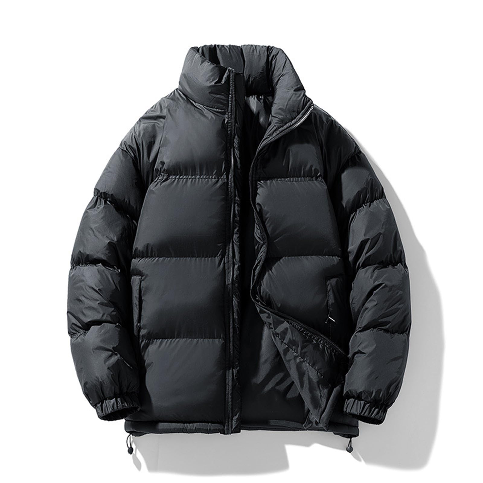 KOG Winterjacke Herren Steppjacke Daunenmantel Dicker Parka Wintermantel Oberteil Männer übergangsjacken Fashion Windjacke Mode Kapuzenjacke Laufjacke Casual Puffer Jacke Baumwolle Fleecejacken