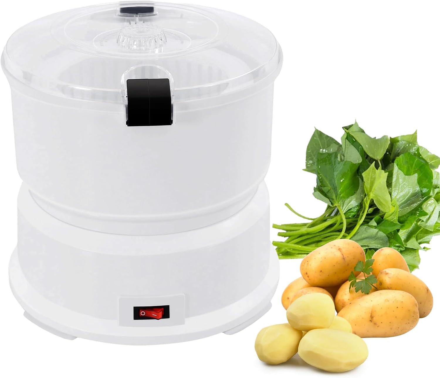 DLLDQBD Electric Potato Peeler, Multifunctional One-Button Peeling Machine for Kitchen and Commercial Use(Color:A)