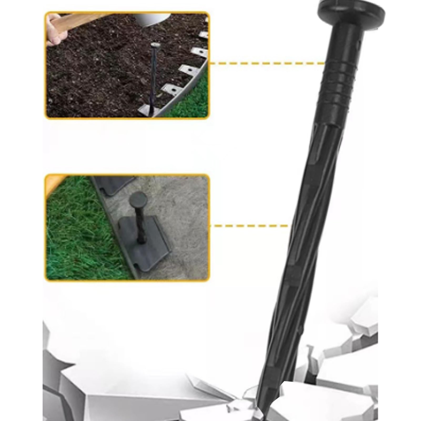 Picchetti A Spirale Da Giardino 20 Cm: Fissaggio Stabile Per Teli Pacciamanti, Bordure E Tende – 50 Pezzi In Nylon Resistente