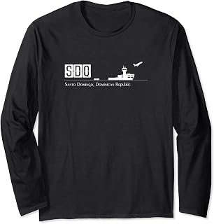 SDQ Airport Code for Santo Domingo Dominican Republic Long Sleeve T-Shirt