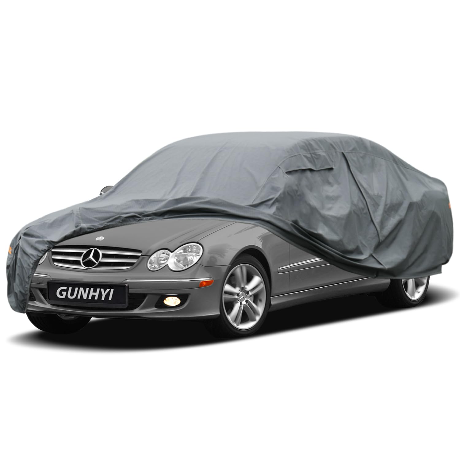 GUNHYI Premium Car Cover Custom Fit Mercedes-Benz CLK-Class, 16 Layers Heavy Duty Car Cover Waterproof All Weather with Zipper Door for Sun Rain Snow Dust Uv Protection