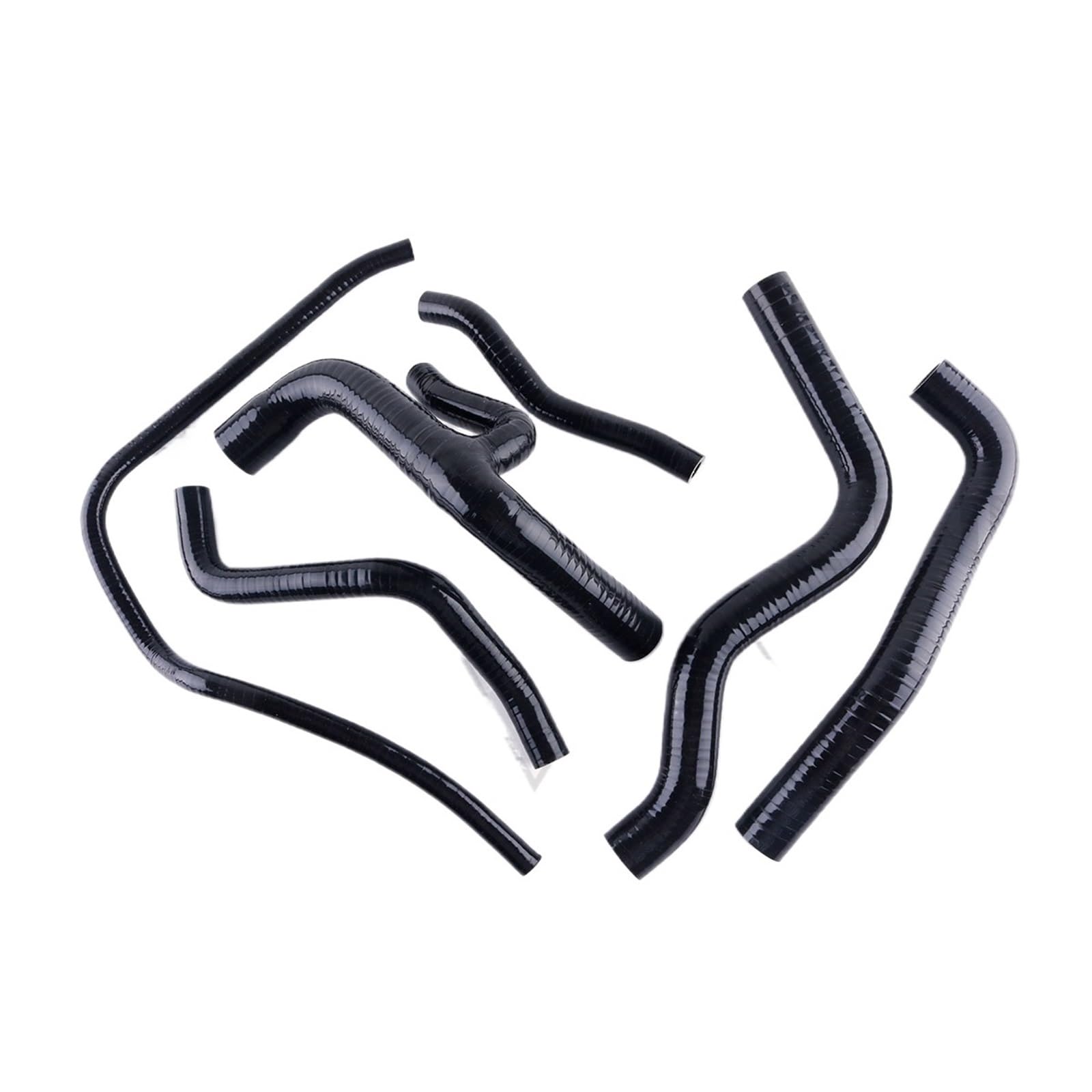Líneas y mangueras de presión Kit de manguera de refrigerante de silicona para radiador de motocicleta Yamaha FZ6 2005 FZ 6 05 (6 piezas) Manguito Turbo(Black)