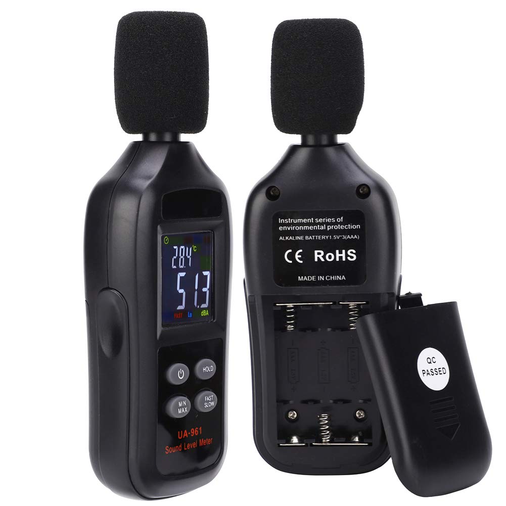 walfront ua961 sound level meter portable decibel meter noise meter monitor audio record sound volume noise measuring instrument 35 to135db for classroom noisy neighbor office factory
