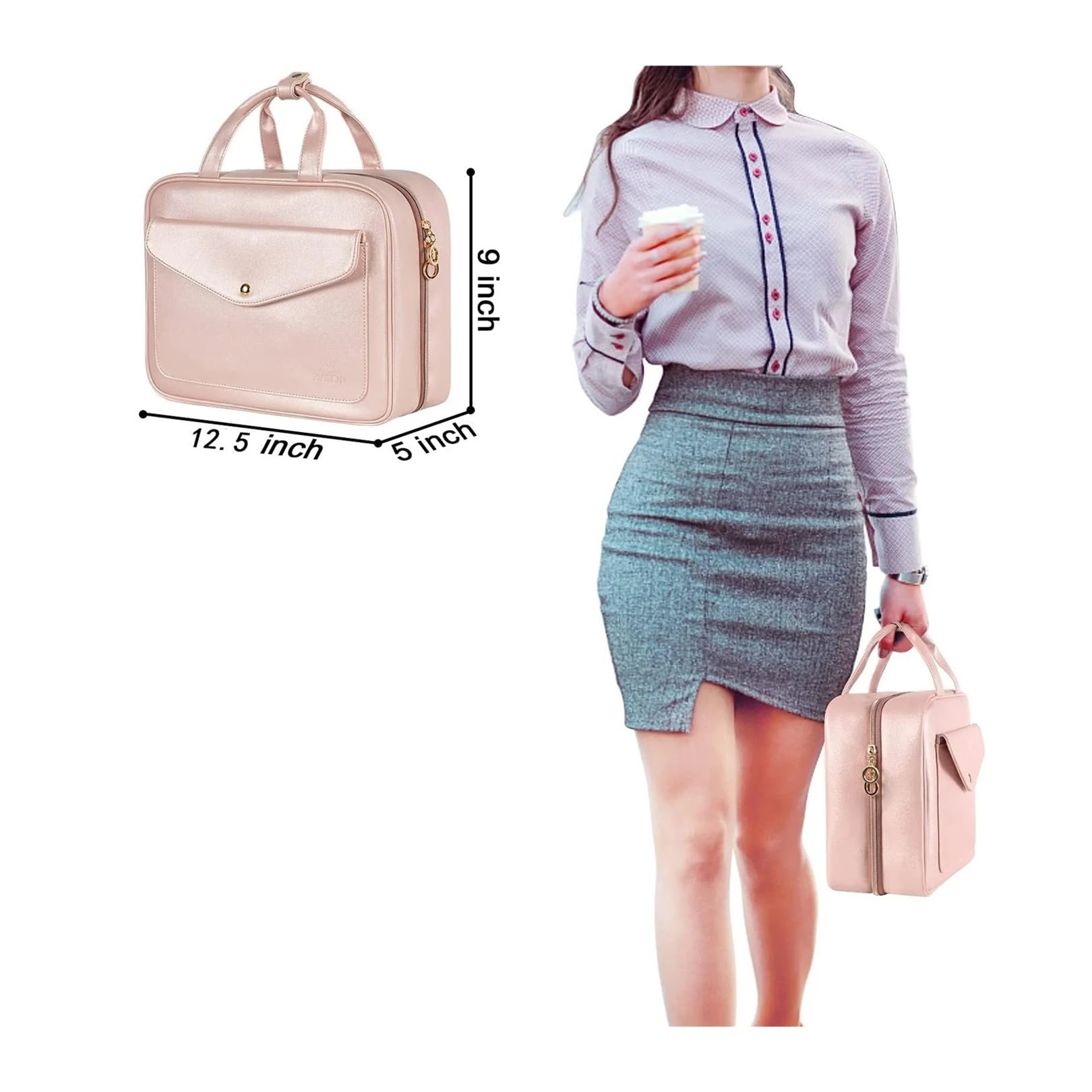 Organizer da viaggio da appendere borsa da toilette da uomo grande scatola di immagazzinaggio portatile impermeabile donna toeletta cosmetica custodia per trucco, nero, One Size, Stile unico