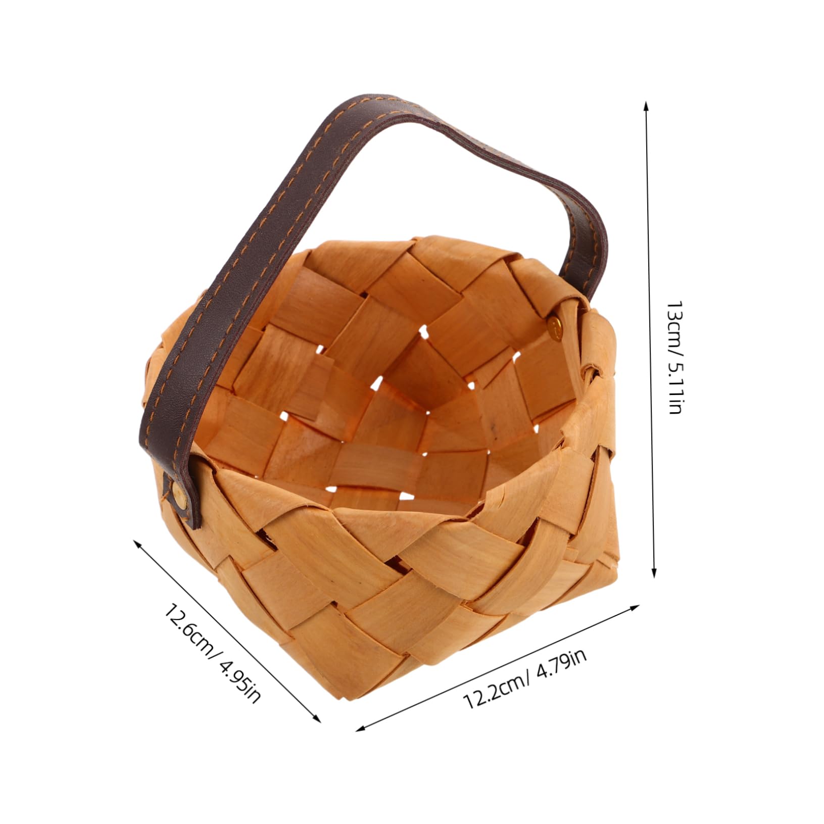 FOMIYES 6pcs Small Wooden Candy Baskets with Handles Handwoven Miniature Favor Holders for Weddings Parties DIY Crafts and Decorative Uses