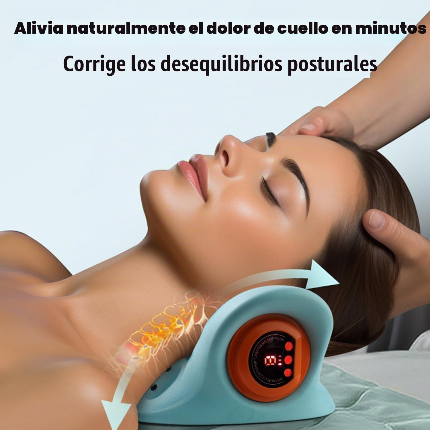 2025 Nuevo masajeador de cuello Hugterra, corrector de joroba de cuello Hugterra, intensidad de masaje de 6 niveles, masajeador de cuello portátil recargable 4d (1PC)
