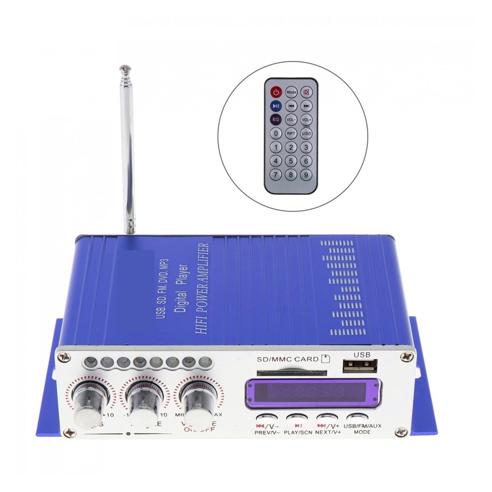 Wzmacniacz, Hi-Fi HY502 USB MP3 DVD CD FM SD cyfrowy motocykl Auto samochodowy odtwarzacz stereo wzmacniacz mocy odtwarzacz muzyczny dźwięk odtwarzacz muzyczny