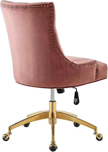 Miniatura 5 de Modway EEI-4571-GLD-DUS Regent - Silla de oficina de terciopelo copetudo, color dorado y rosa polvoriento