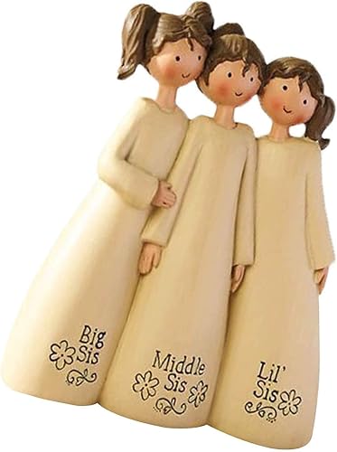 Miniatura 3 de Estatua de ángel de la amistad, figura de mesa de ángel de resina con flores, esculpida pintada a mano, estatua de ángel de la amistad, escultura