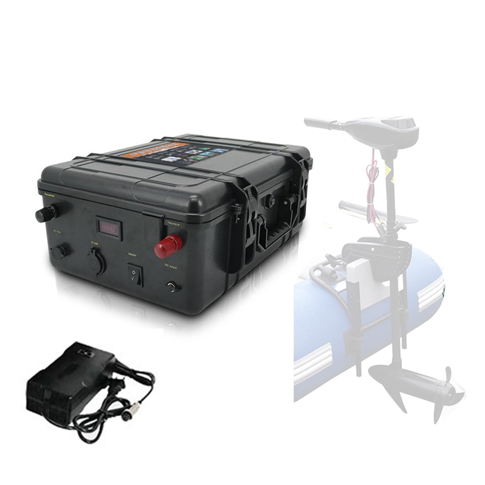 24V 150Ah 200Ah LiFePO4 Bateria 100A BMS Akumulator litowy wielokrotnego ładowania do 3000 cykli 3,84kWh/5,12kWh dla łodzi motorowej do trolingu, pędnika, akumulatora,24v150ah