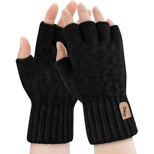 Woolen Winter Gloves Warm Soft Black Medium