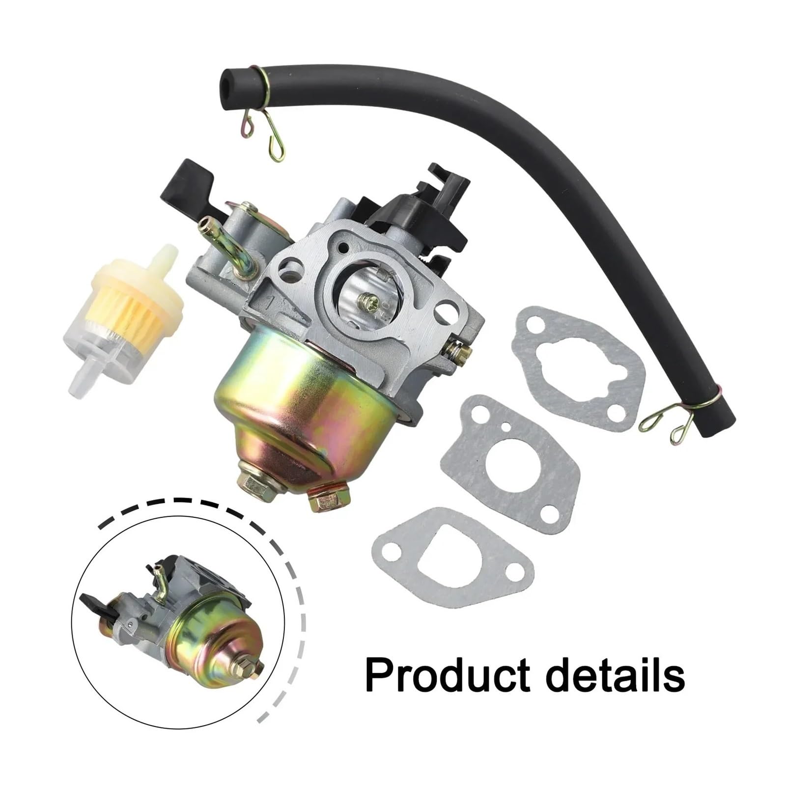 Kit de carburador for cortacésped, Compatible con GXV140, GXV160, GXV120, HR214, Serie GXV, Herramientas de Mantenimiento de jardín Piezas de cortacésped