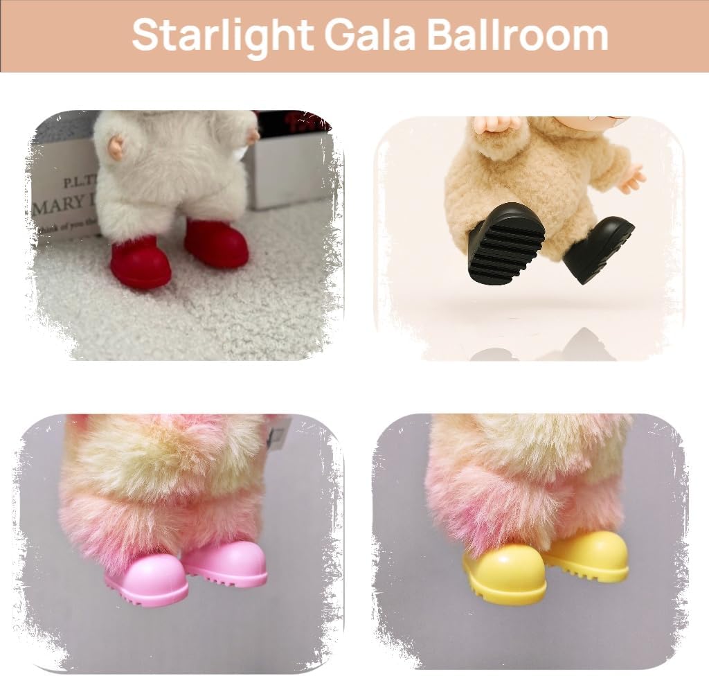 Doll Shoes for 17cm Art Dolls, Cute Mini Shoes Accessories Compatbie with Sitting Standing Series Labubu,Perfect for Dress-Up & Display,Doll Accessories for Lovers,Collectors (No Doll Included)