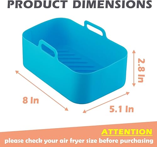 Miniatura 4 de Paquete de 2 forros de silicona para freidora de aire Ninja Foodi Dual DZ201 8QTDZ090 6QT, accesorios para freidora de aire reutilizables, forros de