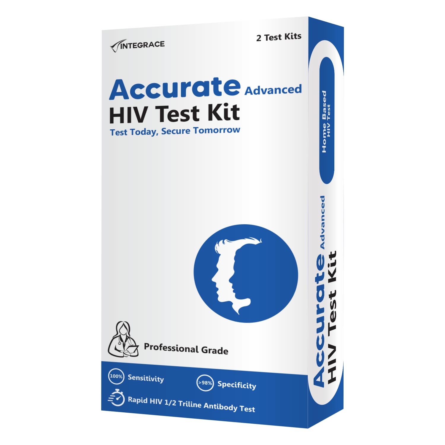 Accurate Advanced HIV Self Test Kit – Pack of 2 Strips | Easy At-Home Finger-Prick Blood Test for HIV-1 & HIV-2 Antibody Detection | Professional Grade, Reliable & Fast Results