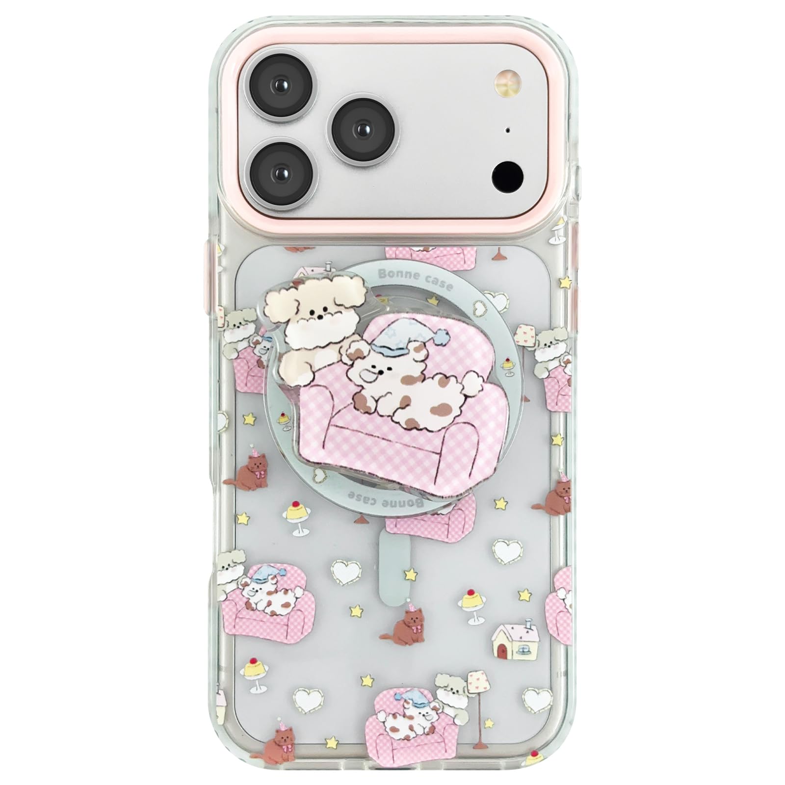 Coque iPhone 17 Pro Max antichoc rose avec béquille MagSafe stable - 8