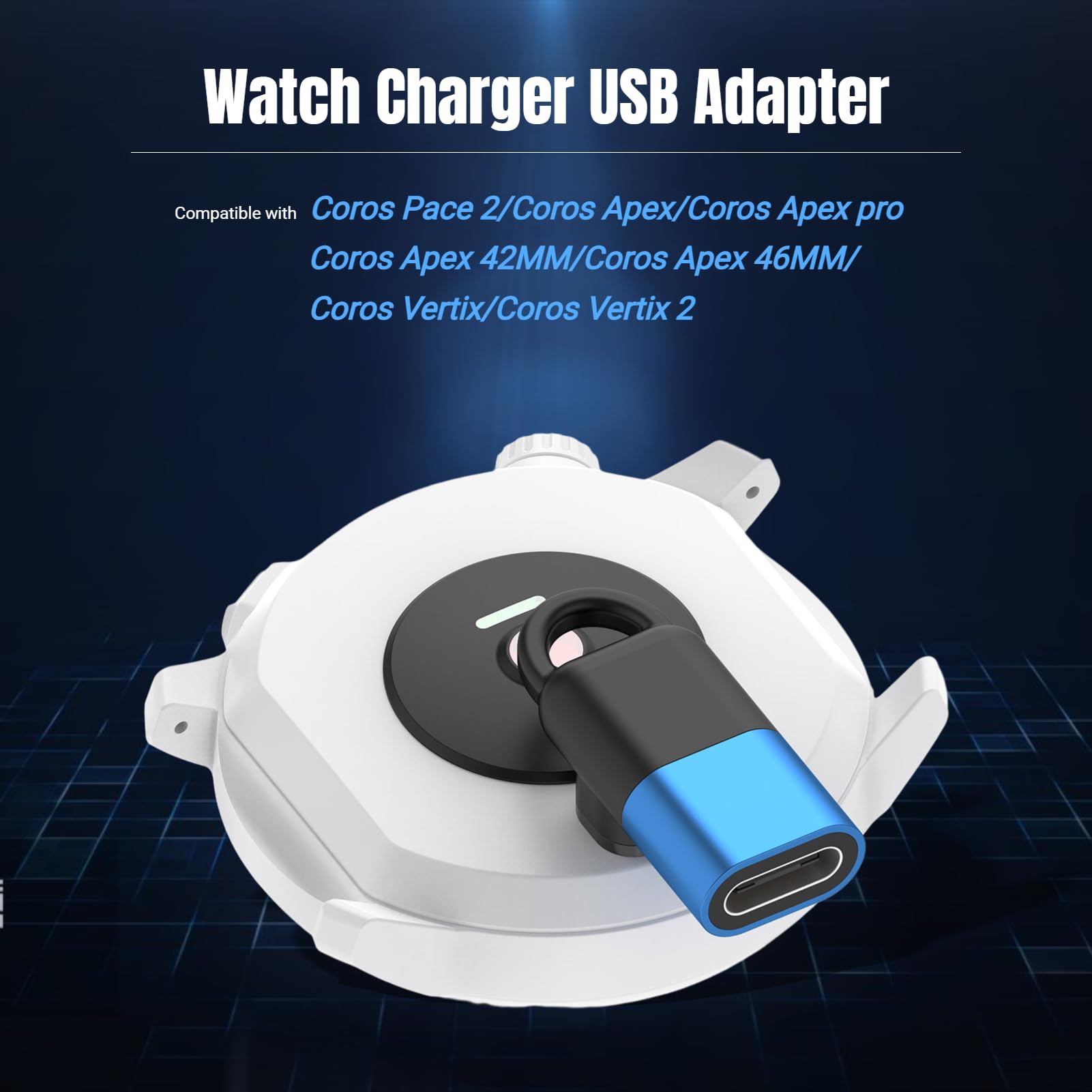 Watch Charger Type C USB Adapter Charging Cable Converter for Pace 2, , pro, 42MM, 46MM, Vertix, Vertix 2