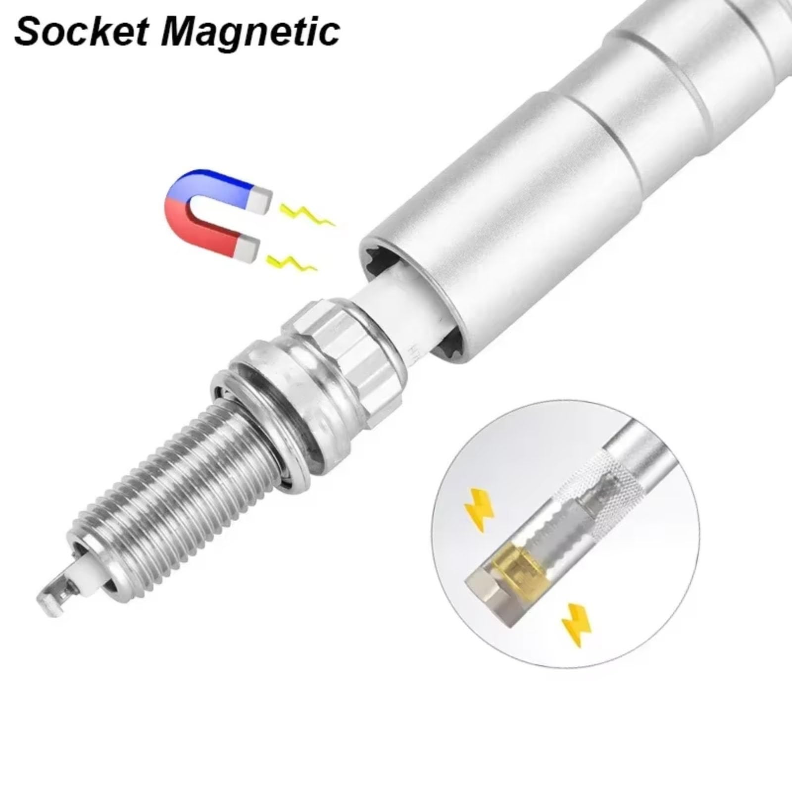 Zündkerzenschlüsselsatz Magnet Für Zündkerzen-Entfernungswerkzeug Schraubenschlüssel Hülsenschwenker Kerzenschlüssel Funkenkerzen Schraubenschlüssel Steckschlüssel-Set